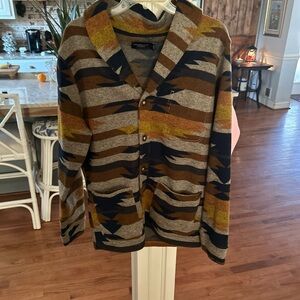 Junk Food Clothing Men's Patterned Jacket - Brown, Gray, Blue, Yellow